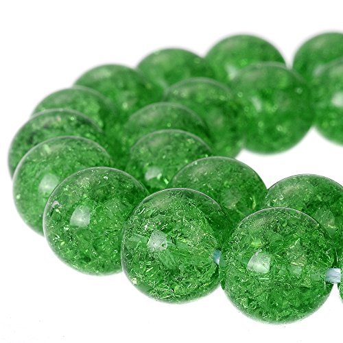 Runde Crackle Druk tschechische Kristallperlen für Schmuckherstellung, 6 mm Strang, Grün von lohfxrgyjk