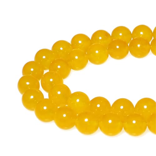 Runde lose Perlen aus natürlicher gelber Jade für Schmuckherstellung, DIY, Armband, Halskette (4 mm) von lohfxrgyjk