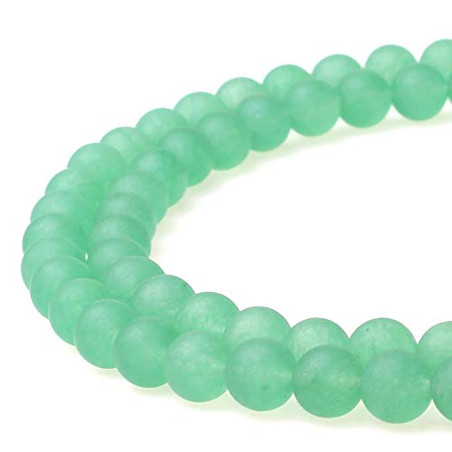 Runde matte matte grüne Jadeperlen werden im Schmuckdesign verwendet, um Armbänder und Halsketten herzustellen (6 mm) von lohfxrgyjk