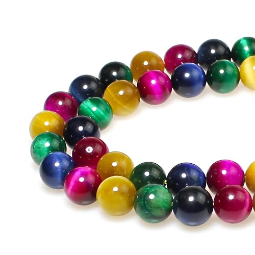 Steinperlen, 6 mm, 60 Stück, rund, gemischte Farben, Tigerauge, lose Edelsteinperlen für Schmuckherstellung, Armband, Halskette, Ohrringe, Anhänger Steinperlen, 6 mm, 60 Stück, rund, gemischte Farben, Tigerauge, lose Edelsteinperlen für Schmuckherstellung, Armband, Halskette, Ohrringe, Anhänger von lohfxrgyjk
