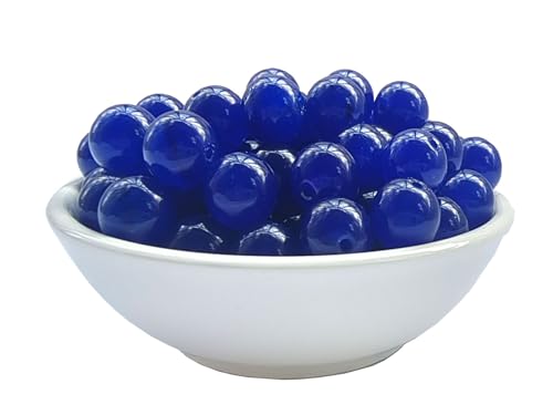 Steinperlen, 8 mm, 100 Stück, dunkelblaue Chalcedon-Perlen, runde, lose Edelsteinperlen für die Herstellung von Armbändern und Halsketten Steinperlen, 8 mm, 100 Stück, dunkelblaue Chalcedon-Perlen, runde, lose Edelsteinperlen für die Herstellung von Armbändern und Halsketten von lohfxrgyjk