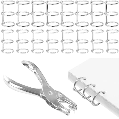 Lohill 16 Stück Buchringe, 3 Loch Typ Karteikarten Ring, 15mm/20mm Heftringe, mit Locher, Glatt, rostfrei und gratfrei, leicht zu öffnen und zu schließen, Silberner 3 Loch Loseblatt Metallring Lohill 16 Stück Buchringe, 3 Loch Typ Karteikarten Ring, 15mm/20mm Heftringe, mit Locher, Glatt, rostfrei und gratfrei, leicht zu öffnen und zu schließen, Silberner 3 Loch Loseblatt Metallring von lohill