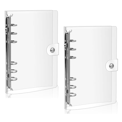 Lohill 2 Stück Ringbuch A6 Ring Binder Wasserdicht Hülle aus Weichem PVC mit Druckknopf Notebook-Schutz Transparente Loose Binder Nachfüllbares Ringordner Lohill 2 Stück Ringbuch A6 Ring Binder Wasserdicht Hülle aus Weichem PVC mit Druckknopf Notebook-Schutz Transparente Loose Binder Nachfüllbares Ringordner von lohill