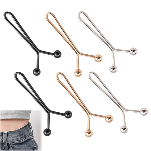 6 Stück Hosen Enger Machen Clip Ohne Nähen Hosenknopf zum Enger Machen Pearl Jean Knopfnadeln Knöpfe Verstellbare Taillenschnallen Clips Hosen Taillenspanner Abnehmbarer Hosenverkleinerung Hosenclip von lokxmve