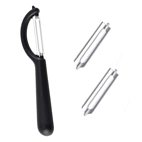 Sparschäler Set,P-Schäler für Tupper mit 2 Edelstahl Sparschäler Ersatzklingen,Kartoffelschäler Spargelschäler Gemüseschäler Karottenschäler,Vegetable Peeler,Kunststoffgriff Universalschäler(Schwarz) Sparschäler Set,P-Schäler für Tupper mit 2 Edelstahl Sparschäler Ersatzklingen,Kartoffelschäler Spargelschäler Gemüseschäler Karottenschäler,Vegetable Peeler,Kunststoffgriff Universalschäler(Schwarz) von lokxmve
