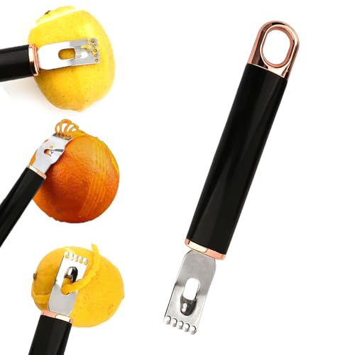 Zester, Orangenschäler, Zitronenschäler, Zitronenschaber, Reibewerkzeug, Zitruszester für Cocktail-Garnierwerkzeuge, Küchen-Chef-Werkzeug, Rotgold-Kanalmesser, Küche Home Bar Zubehör Zester, Orangenschäler, Zitronenschäler, Zitronenschaber, Reibewerkzeug, Zitruszester für Cocktail-Garnierwerkzeuge, Küchen-Chef-Werkzeug, Rotgold-Kanalmesser, Küche Home Bar Zubehör von lokxmve