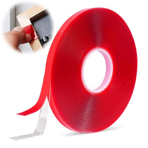 lomdung Doppelseitiges Klebeband, Dünnes Universalklebeband, Universal Doppelklebeband, Handreißbar, Stark und Permanent Klebend, für Autos, LED Streifen Leuchten, Home/Office Dekoration(6 mm x 50 m) von lomdung