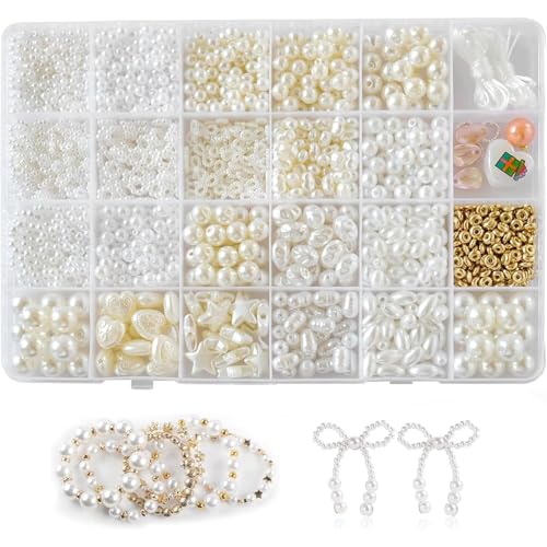 lomdung Perlen Weiß Set, DIY Beads for Jewellery Making Schaffung, Armbänder Selber Machen Perlen zum Auffädeln, Perlens Set Schmuck Benutzt, für Weihnachten, Partys, Ostern, Feiertage lomdung Perlen Weiß Set, DIY Beads for Jewellery Making Schaffung, Armbänder Selber Machen Perlen zum Auffädeln, Perlens Set Schmuck Benutzt, für Weihnachten, Partys, Ostern, Feiertage von lomdung
