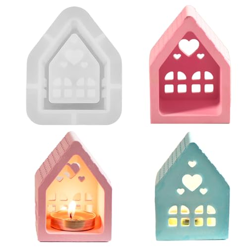 lomdung Silikonformen Gießformen Häuser, Silikonform Mini Häuser mit Herz, 3D Silikonform Haus für Bastelarbeiten, Schokoladenform, für Sojawachs Kerzen DIY Kerzen Seife Gips Handwerk lomdung Silikonformen Gießformen Häuser, Silikonform Mini Häuser mit Herz, 3D Silikonform Haus für Bastelarbeiten, Schokoladenform, für Sojawachs Kerzen DIY Kerzen Seife Gips Handwerk von lomdung