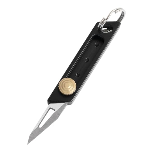 lomdung Titanm Taschenmesser, Mini Messer, Schlüsselanhänger Messer, Mini Cuttermesser, Rasiermesserscharfe Kleines Klappmesser, für den Einsatz im Freien Selbstverteidigung(Schwarz) von lomdung