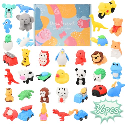 lompyeu Radiergummi, 36 Stück Tier 3D Radiergummi, Geeignet als Kleine Geschenke für Kinder, Adventskalender füllung Kinder oder Mitgebsel Kindergeburtstag für Jungen Mädchen 3 Jahre lompyeu Radiergummi, 36 Stück Tier 3D Radiergummi, Geeignet als Kleine Geschenke für Kinder, Adventskalender füllung Kinder oder Mitgebsel Kindergeburtstag für Jungen Mädchen 3 Jahre von lompyeu