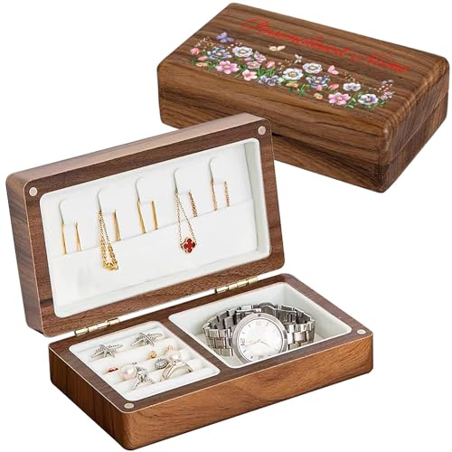 loongway Holzschmuckkästchen mit Blumen, Kräuter und Bäume Design – Praktische Schatztruhe klein mit Magnetverschluss & Organizer-Funktion loongway Holzschmuckkästchen mit Blumen, Kräuter und Bäume Design – Praktische Schatztruhe klein mit Magnetverschluss & Organizer-Funktion von loongway