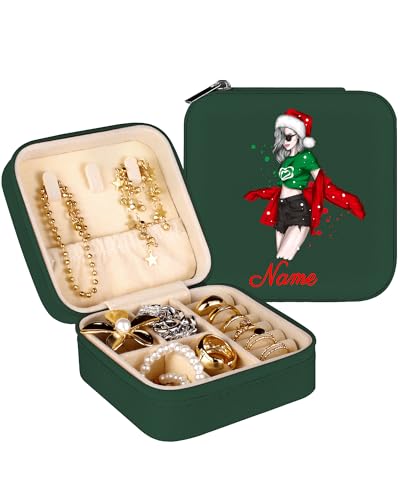 loongway Kleine Schmuckschatulle Mädchen Reise Schmuckkästchen Personalisierte Schmuckorganizer für Ringe Ohrringe Halskette Geschenk für Frauen und Mädchen neujahrsgeschenk für kollegen von loongway
