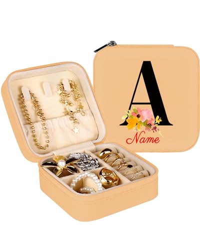 loongway Schmuckkästchen Klein Personalisiert mit Namen und A-Z Blume, Schmuckaufbewahrung für Mädchen PU-Leder, Reise Schmuckschatulle Schmuckkasten für Mädchen Geschenk für Muttertag, Geburtstag loongway Schmuckkästchen Klein Personalisiert mit Namen und A-Z Blume, Schmuckaufbewahrung für Mädchen PU-Leder, Reise Schmuckschatulle Schmuckkasten für Mädchen Geschenk für Muttertag, Geburtstag von loongway
