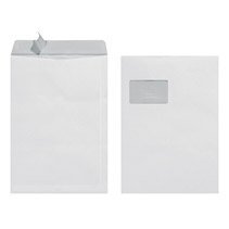1.000 Versandtaschen C4 229 x 324 mm, haftklebend, mit Fenster, 90g/qm (1.000er Karton | C4, weiß | haftklebend | mit Fenster) von lopa