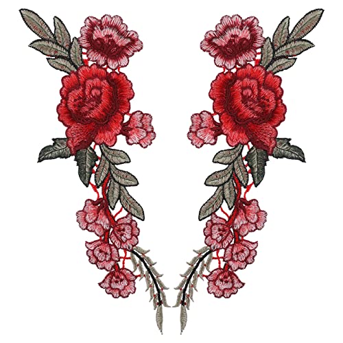 lopituwe 1 Paar Rose Flower Patch bestickte Tasche Applikation Kopfbedeckung Kleidung Vintage Aufbügeln Dekoration Handwerk Zubehör lopituwe 1 Paar Rose Flower Patch bestickte Tasche Applikation Kopfbedeckung Kleidung Vintage Aufbügeln Dekoration Handwerk Zubehör von lopituwe