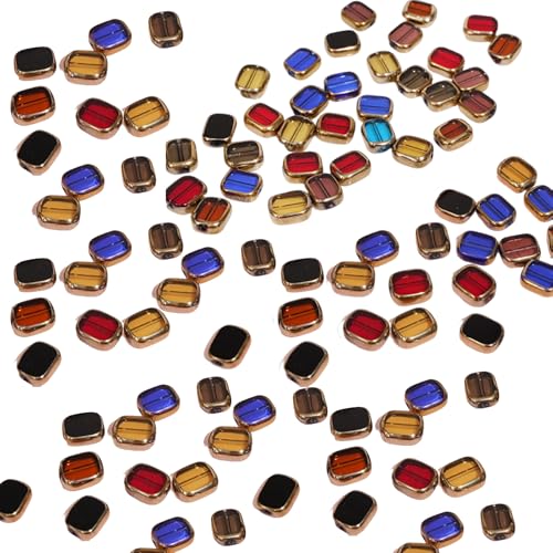 lopituwe 100 Perlenserie, DIY Glas, handgefertigtes Armband und Halskette, Basteln, Goldperlen Zubehör, DIY Perlen für verschiedene Heimwerkerarbeiten von lopituwe