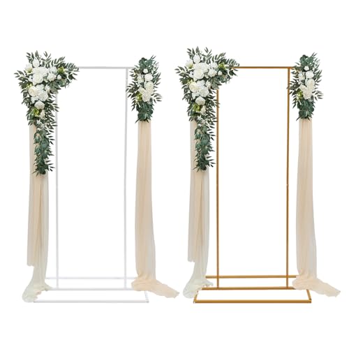 Metall-Ballonbogen-Kit Hochzeitsbogen Traubogen Gebogene Bögen 1 * 2m Ballonbogen Hochzeit Girlande Stand Ring Kulissenständer Dekoration Rahmen für Geburtstag Party (Gold) von lousriyy
