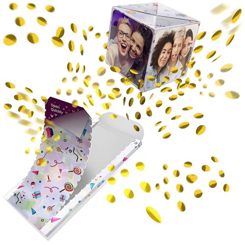 lovocard - boom! - Personalisierte Geburtstagskarte Explodierendes Konfetti - Überraschung Geschenk für Sie oder für Ihn - 3D Pop-up Karte - Ideal Für Geburtstag (Goldenes Konfetti) von lovocard