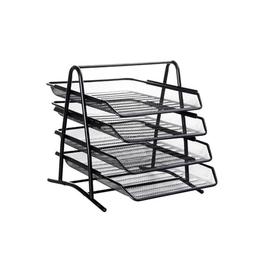 lskdnrufh Simple Houseware Stapelbare Schreibtischablage mit breitem Eingang, Dokumentenablage mit Einlage, Drahtgitter, 4 Packungen, Schwarz lskdnrufh Simple Houseware Stapelbare Schreibtischablage mit breitem Eingang, Dokumentenablage mit Einlage, Drahtgitter, 4 Packungen, Schwarz von lskdnrufh