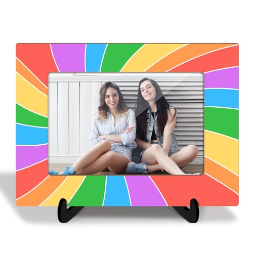 ltazhyi Regenbogen-Bilderrahmen aus Holz mit Ständer, Geschenk für Jungen, Mädchen, Frauen, Männer, Tochter, Sohn, Regal, Zuhause, Schreibtischdekoration, bunter Bilderrahmen, Tischaufstellung, 10 x ltazhyi Regenbogen-Bilderrahmen aus Holz mit Ständer, Geschenk für Jungen, Mädchen, Frauen, Männer, Tochter, Sohn, Regal, Zuhause, Schreibtischdekoration, bunter Bilderrahmen, Tischaufstellung, 10 x von ltazhyi