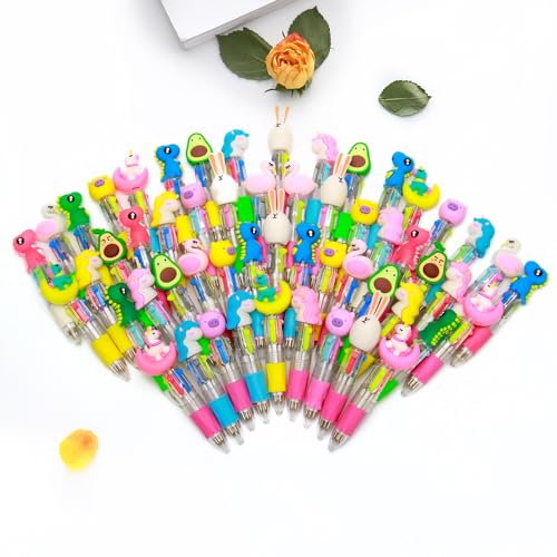 lttorjf Mehrfarbiger Kugelschreiber, 4 in 1 Kugelschreiber, niedliche Tiere, einziehbar, Details für Kindergeburtstage, Geschenke für Kinder (15 Kugelschreiber) lttorjf Mehrfarbiger Kugelschreiber, 4 in 1 Kugelschreiber, niedliche Tiere, einziehbar, Details für Kindergeburtstage, Geschenke für Kinder (15 Kugelschreiber) von lttorjf