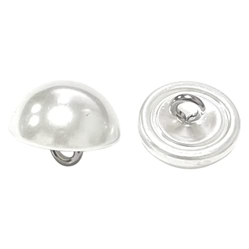 12 Stück weiße Knöpfe mit Pilzschaft, Perlen, Nähknöpfe aus Kunststoff, Metall-Schaftknöpfe für Reparatur, Ersatz 12 mm von luchike
