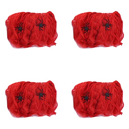 4 Set Halloween Spinnennetz Dekoration mit 8 gefälschten Spinnen Groß Gefälschte Spinnennetze Stretch Spinnweben für Halloween Party Supplies Rot 4 Set Halloween Spinnennetz Dekoration mit 8 gefälschten Spinnen Groß Gefälschte Spinnennetze Stretch Spinnweben für Halloween Party Supplies Rot von luchike