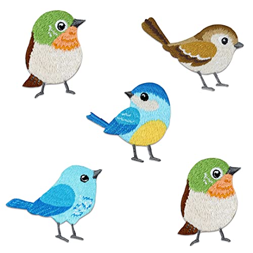 5 Stück Cartoon Vogel Aufnäher Aufnäher Niedlich Bestickt Aufbügeln Applikation Aufkleber mit Schmelzkleber für Kleidung Rucksack DIY von luchike