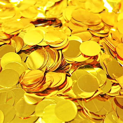 luckaide Konfetti, 50g/6000 Stück konfetti in Gold Rund, Glanzvolle Dekoration für Confetti Geburtstag, Hochzeit oder andere feierliche Partys von luckaide