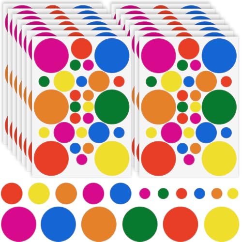 luckaide Aufkleber Rund, 420 Stück Bunte Selbstklebende Klebepunkte Aufkleber, Markierungspunkte Für Klassenzimmer Büro Heim Klassifikation Kunst DIY, Mehrere Größen und Farben 15 Blätter luckaide Aufkleber Rund, 420 Stück Bunte Selbstklebende Klebepunkte Aufkleber, Markierungspunkte Für Klassenzimmer Büro Heim Klassifikation Kunst DIY, Mehrere Größen und Farben 15 Blätter von luckaide