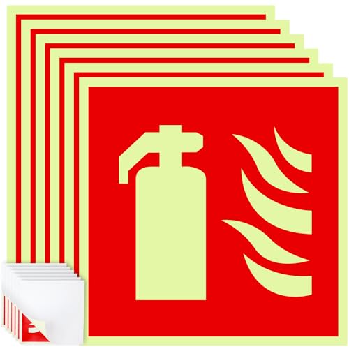 luckaide Feuerlöscher Schild, 6 Stück Schild Feuerlöscher PVC Nachleuchtend Selbstklebende Schaumschicht 150 x 150 mm Starker Kleber Hochwertiges Hinweisschild Feuerlöscher für Haus, Büro luckaide Feuerlöscher Schild, 6 Stück Schild Feuerlöscher PVC Nachleuchtend Selbstklebende Schaumschicht 150 x 150 mm Starker Kleber Hochwertiges Hinweisschild Feuerlöscher für Haus, Büro von luckaide