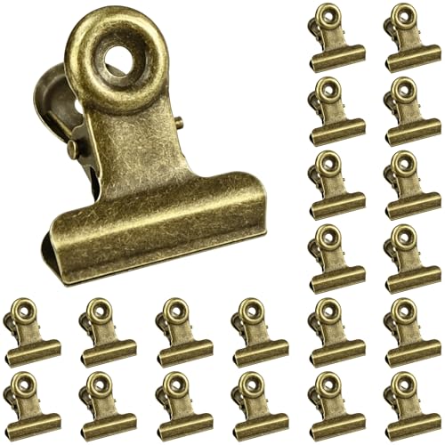 luckaide Kleine Bulldog Clips, 20 Stück 30MM Klammern Bronze Metall Scharnier Clips Datei Papierklammern Fotoklammern Buchklammer Dokumentenklammer Klemmbrett für Tags Taschen, Geschäfte, Hause luckaide Kleine Bulldog Clips, 20 Stück 30MM Klammern Bronze Metall Scharnier Clips Datei Papierklammern Fotoklammern Buchklammer Dokumentenklammer Klemmbrett für Tags Taschen, Geschäfte, Hause von luckaide