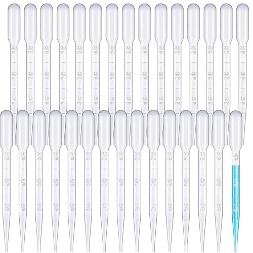 luckaide Pipetten 300 Stück, 3ml Einwegpipetten, Pipetten Plastik, Pipette Dropper, Transferpipetten aus Kunststoff, Messpipette für Labor, Klassenzimmer, Experiment Acrylfarben, Ätherische Öle von luckaide