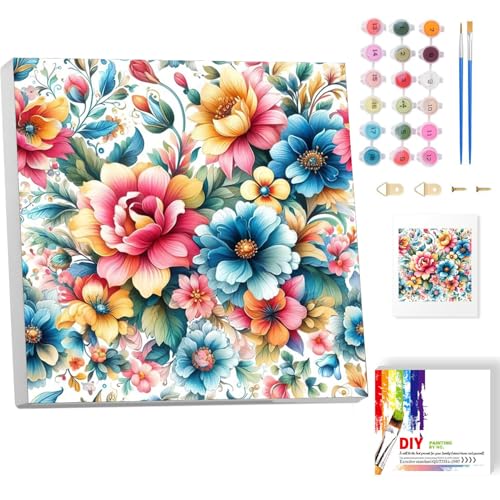 Blumen Malen nach Zahlen Erwachsene mit Rahmen- Blume Paint by Numbers Adult, Blumen Ölgemälde für Hause Dekoration Verwendet Werden 20x20CM Blumen Malen nach Zahlen Erwachsene mit Rahmen- Blume Paint by Numbers Adult, Blumen Ölgemälde für Hause Dekoration Verwendet Werden 20x20CM von luckyarina
