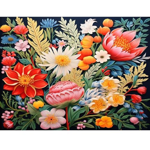 luckyarina Blume Malen Nach Zahlen Erwachsene,Abstraktion Blume Malen Nach Zahlen Erwachsene Leinwand,Malen Nach Zahlen für Erwachsene Blumen,DIY Ölgemälde für Home Décor(30X40cm) von luckyarina