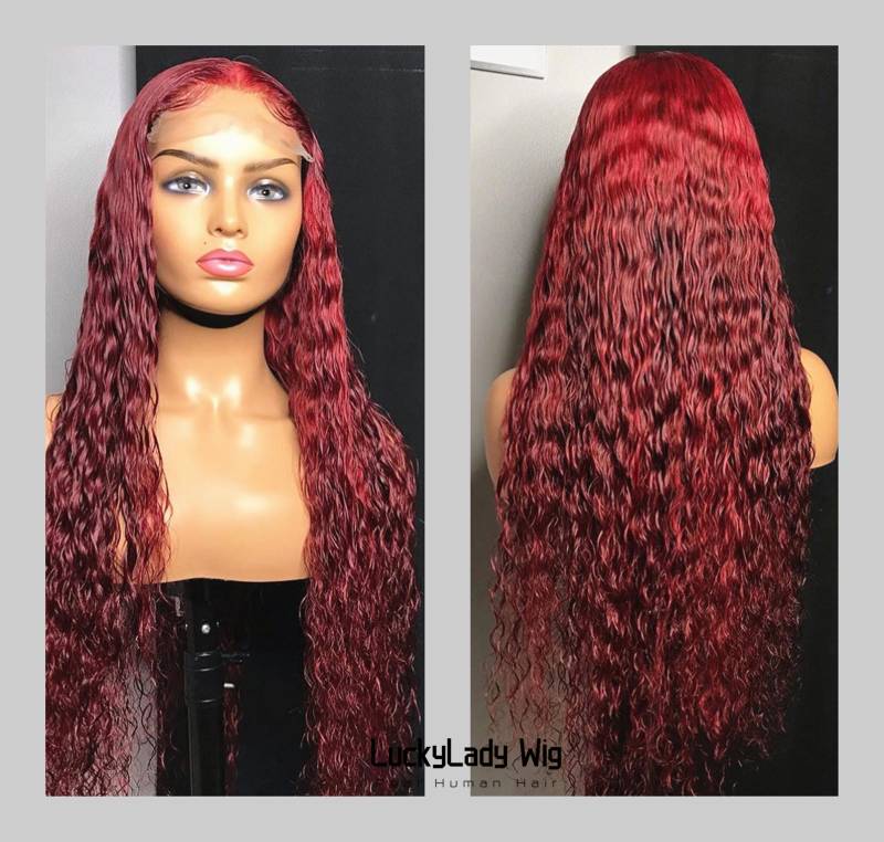 Wear&go Hd 5x5 Spitze Perücken Ombre 1B/Burgundy Lose Welle Klebstofffrei Echthaar Perücke Einfach Tragen Frauen Mit Babyhaar Gebleichte Knoten Für von luckyladyhair