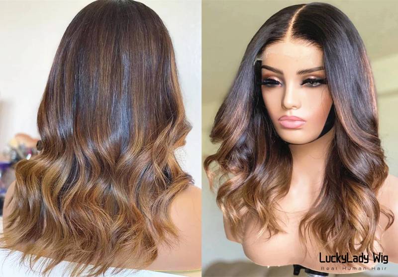 Ombre 3Tone 1B/4 30 Lose Welle Haar Perücken Glueless Frontal 13x4 Spitze Prelucked Echthaar Perücke Vordere 13x6 Baby Für Frauen von luckyladyhair