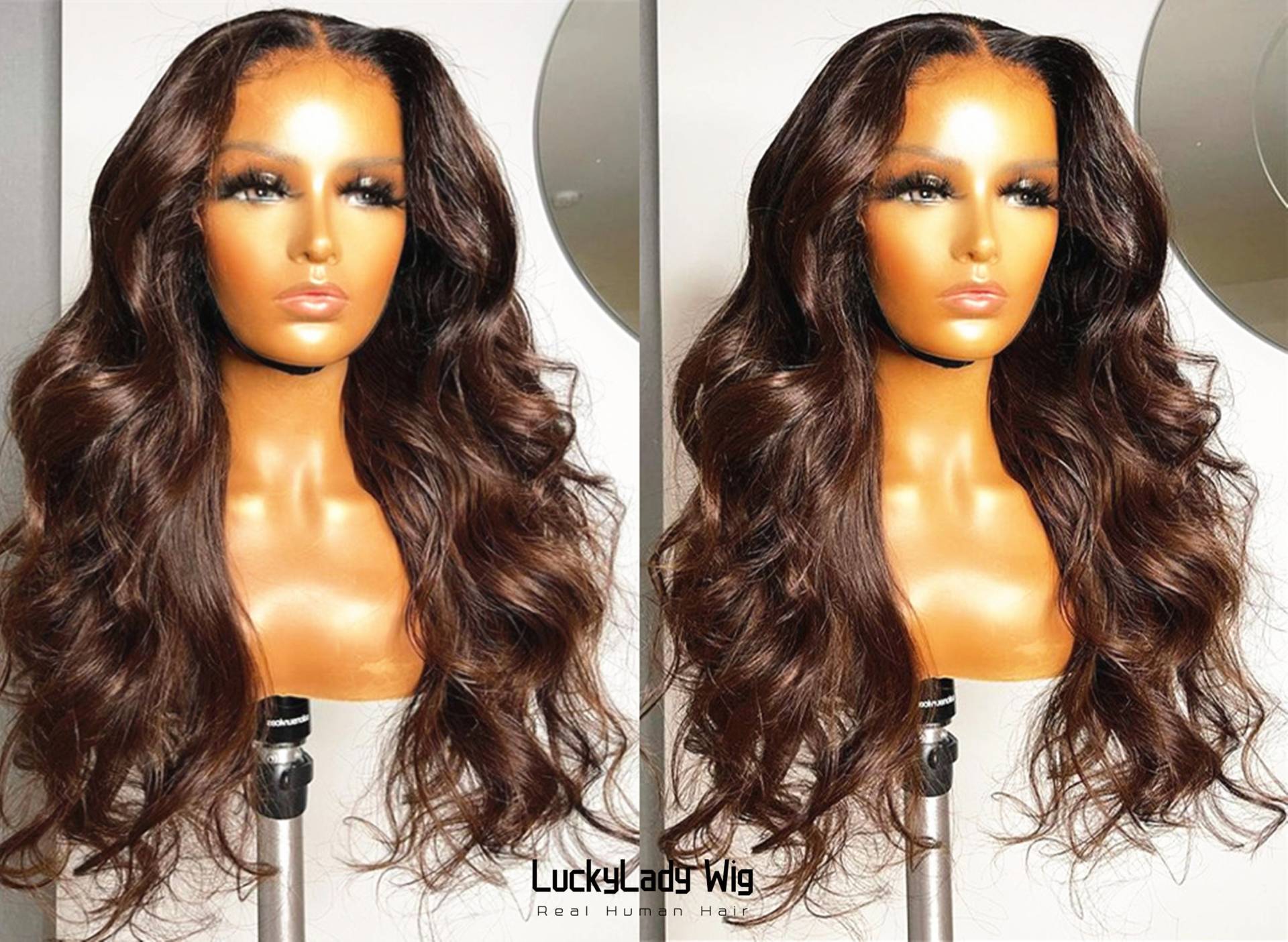 Ombre Braune Haar Perücken Frontal 13x4 Spitze Perücke Prelucked Echthaar Gebleicht Knoten Front 13x6 Für Damen 360 Lace von luckyladyhair