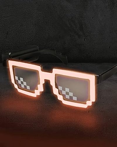 lumous rola El-Wire-Rave-Shutter-Brille, leuchtet im Dunkeln, blinkende Sonnenbrille, leuchtende Brille für Partys, Halloween, RB01 patentiert, Rosa, 2 Stück von lumous rola