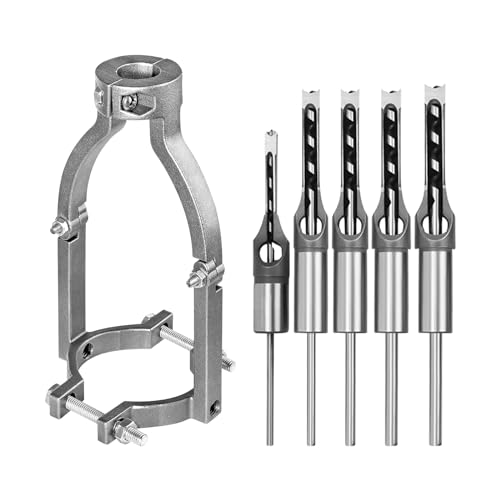 Quadrat Loch Bohrer Sets, Holzbearbeitung HSS Holz Mortieren Meißel Countersink Bits Loch Mortieren Bohrer Set mit Adapter, 6,4 mm, 8 mm, 9,5 mm, 11 mm, 12,7 mm Quadrat Loch Bohrer Sets, Holzbearbeitung HSS Holz Mortieren Meißel Countersink Bits Loch Mortieren Bohrer Set mit Adapter, 6,4 mm, 8 mm, 9,5 mm, 11 mm, 12,7 mm von luolety