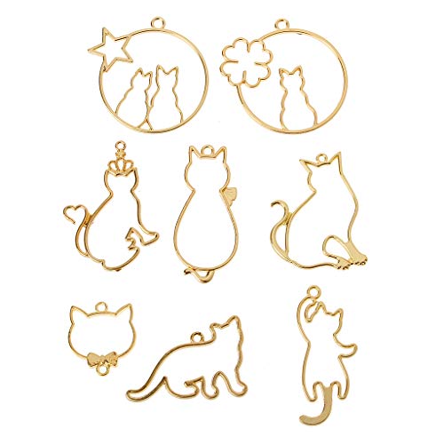 luosh 8Pieces Cute Cat Anhänger Metallrahmen Schmuck Herstellung UV-Harz Charms Lünette Einstellung luosh 8Pieces Cute Cat Anhänger Metallrahmen Schmuck Herstellung UV-Harz Charms Lünette Einstellung von luosh