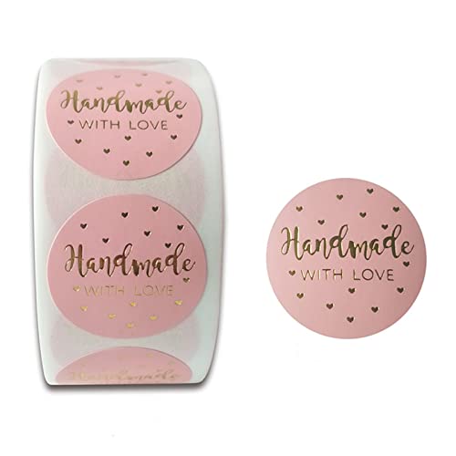 lurora2021 500 Stück Handgemacht Mit Liebe Aufkleber Selbstklebend Geschenkaufkleber Aufkleber Label Geschenkaufkleber Aufkleber Rollen für DIY-geschenkaufkleber, Siegeldekoration, 1 Rolle Rosa, 2,5cm lurora2021 500 Stück Handgemacht Mit Liebe Aufkleber Selbstklebend Geschenkaufkleber Aufkleber Label Geschenkaufkleber Aufkleber Rollen für DIY-geschenkaufkleber, Siegeldekoration, 1 Rolle Rosa, 2,5cm von lurora2021
