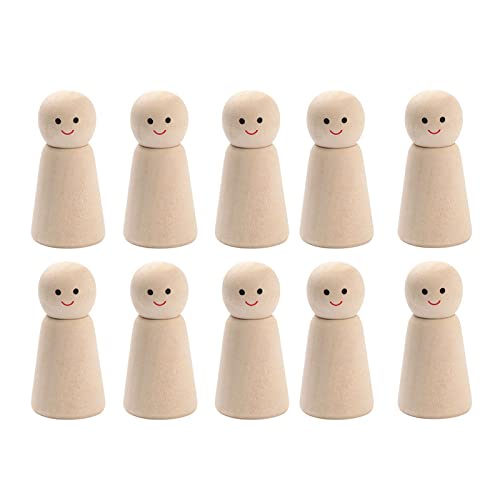 Holzfiguren Puppen Hochzeit Holzfiguren Holzpuppen zum Bemalen Holzfiguren Spielfiguren zum Basteln DIY Natural Crafts Holzpuppen zum Malen, Basteln, DIY-Geschenk, Handarbeit, Holzmalerei usw.（10 Pcs） von lurora2021