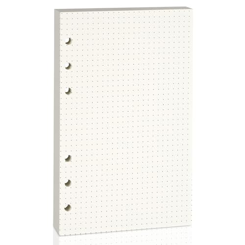 Nachfüllpapier für A6 6-Ringbuch-Notizbuch - Ideal für Büro, Schule, Zuhause, Kreative Projekte und Tagesplanung, 100 GSM, Gepunktete Linie, 80 Blatt, passend für A6 6-Ring von luvtree