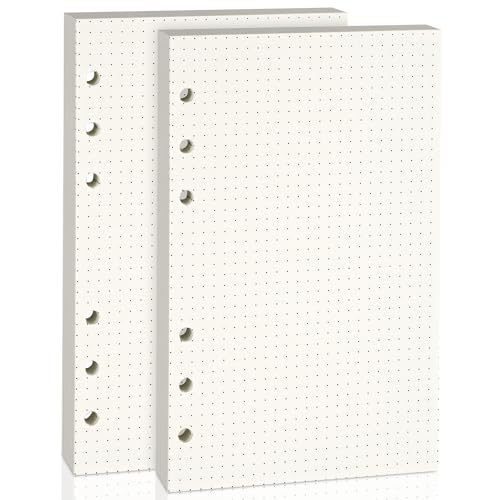 Nachfüllpapier für A6 6-Ringbuch-Notizbuch - Ideal für Büro, Schule, Zuhause, Kreative Projekte und Tagesplanung, 100 GSM, Gepunktete Linie, 2x 80 Blatt, passend für A6 6-Ring von luvtree