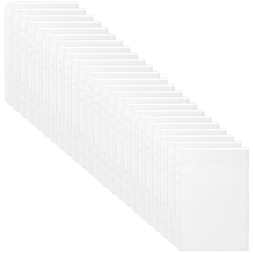 luvtree Klarsichthülle im A5-Format mit Einsteckfach aus PVC, reißverschlussloser 6-Loch-Einsteckumschlag für die Planung, Umschlag für Geldbudget, 6-Ring-Ordnerkartenhalter. 24 Stück luvtree Klarsichthülle im A5-Format mit Einsteckfach aus PVC, reißverschlussloser 6-Loch-Einsteckumschlag für die Planung, Umschlag für Geldbudget, 6-Ring-Ordnerkartenhalter. 24 Stück von luvtree