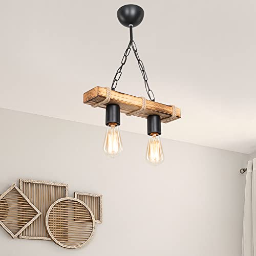 lux.pro Pendelleuchte Hemel 2-flammig 2 x E27 Hängelampe Holz Juteseil Vintage Hängeleuchte Wohnzimmerlampe hängend lux.pro Pendelleuchte Hemel 2-flammig 2 x E27 Hängelampe Holz Juteseil Vintage Hängeleuchte Wohnzimmerlampe hängend von lux.pro