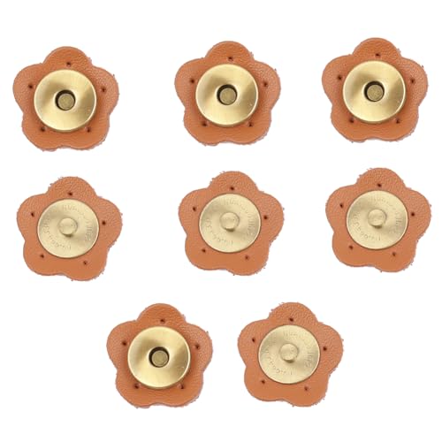 Magnetische Druckknöpfe aus PU-Leder, Blumenform, Geldbörse, Magnetverschluss, zum Aufnähen auf Tasche, Magnetknopf, Ersatzzubehör für Reparatur und Taschenherstellung, Braun, 4 Sets Magnetische Druckknöpfe aus PU-Leder, Blumenform, Geldbörse, Magnetverschluss, zum Aufnähen auf Tasche, Magnetknopf, Ersatzzubehör für Reparatur und Taschenherstellung, Braun, 4 Sets von luzen