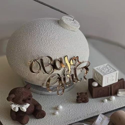 Goldener Acryl-Kuchenaufsatz für Jungen oder Mädchen, zum Offenbaren, Party-Kuchenaufsatz, dekoratives Schild für Babypartys, Ankündigung, Kindergeburtstag Goldener Acryl-Kuchenaufsatz für Jungen oder Mädchen, zum Offenbaren, Party-Kuchenaufsatz, dekoratives Schild für Babypartys, Ankündigung, Kindergeburtstag von lvbeybc